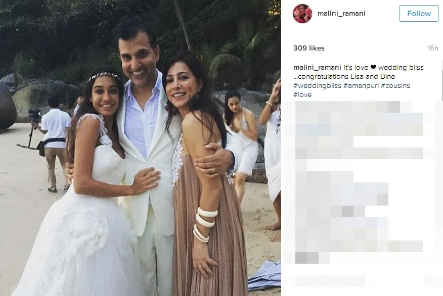 Lisa Haydon resmi menikah dengan Dino ©instagram/Malini Ramani