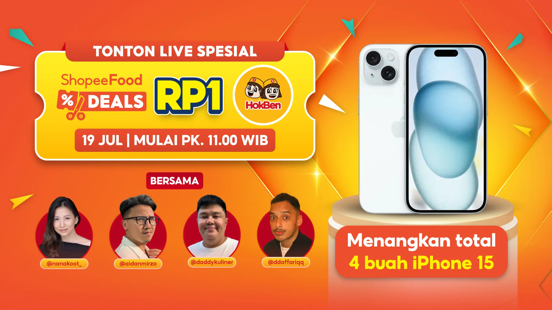 Berbagai hadiah menarik menanti pada program Live spesial ShopeeFood Day