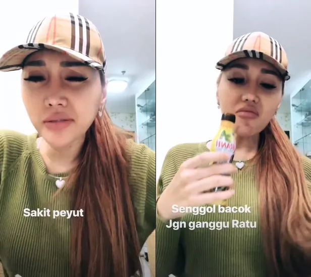 Lucinta saat minum jamu kemasan © instagram.com/lucintaluna
