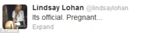 Twitter Lindsay Lohan @ dailymail.co.uk