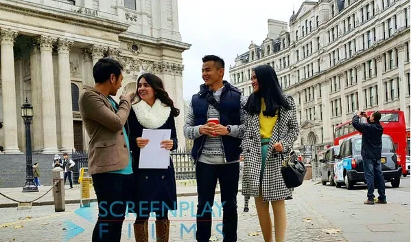 Suasana syuting LONDON LOVE STORY. Cast tetap sehat walau cuaca dingin banget di London © Screenplay Films