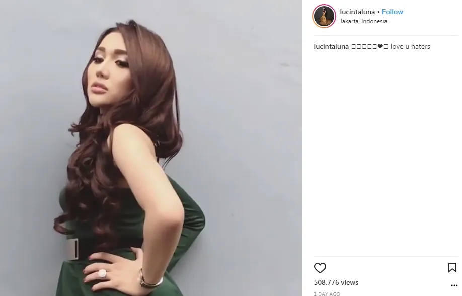Lucinta Luna tak memberikan komentar apapun soal videonya ©instagram/lucintaluna