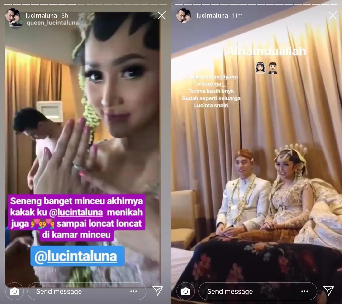 Lucinta dan pacarnya berdandak bak pasangan pengantin Jawa © instagram.com/lucintaluna