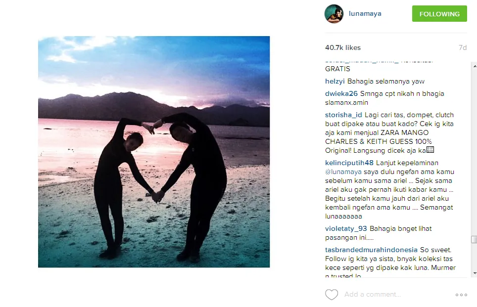 Cinta Luna dan Reino, manis ya? @instagram/lunamaya