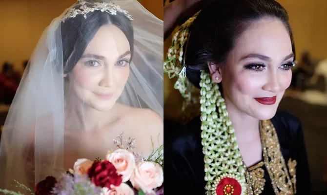 Luna Maya tampil cantik degan makeup pengantin. © Instagram/victoria_makeupatelier