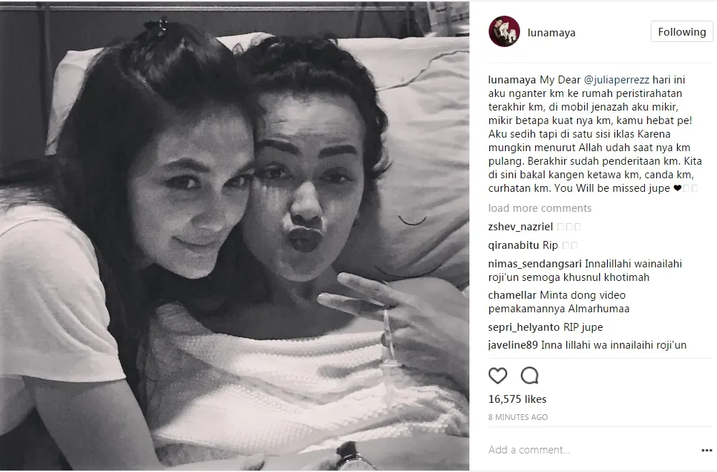 Luna Maya kenang Jupe sebagai sosok yang kuat. 姆nstagram Luna Maya