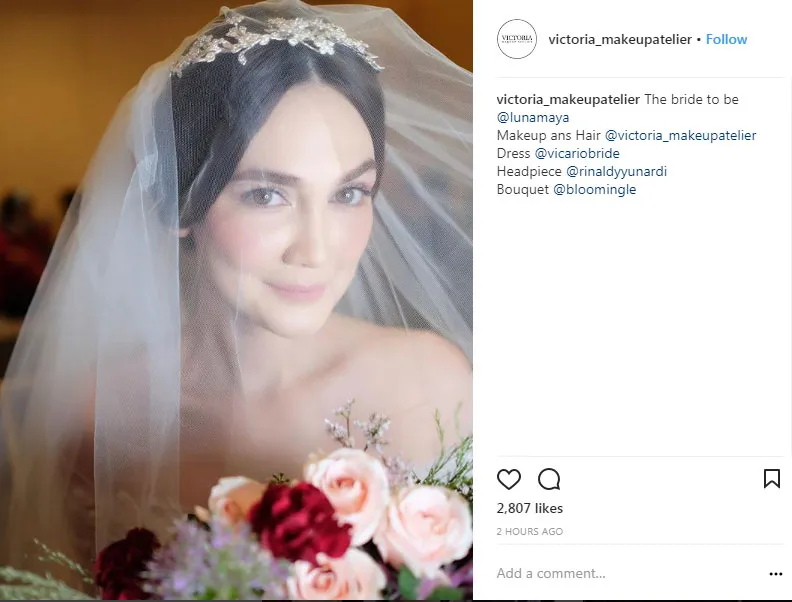 Luna Maya disebut calon pengantin. © Instagram/victoria_makeupatelier
