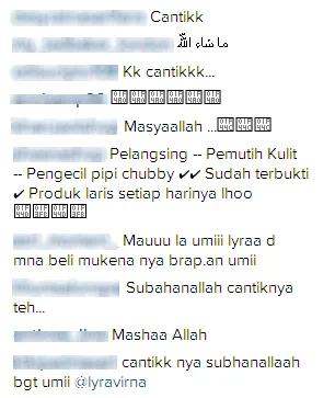 Komentar netizen mengenai foto Lyra © Instagram/@lyravirna
