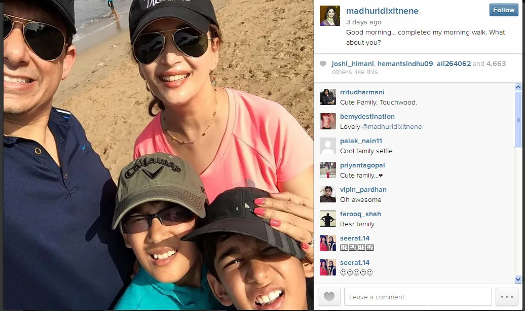 Ini dia keluarga harmonis Madhuri Dixit saat mereka bisa kumpul keluarga dan berolahraga @instagram.com/madhuridixitnene