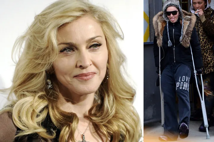 Madonna pakai egrang @ pagesix.com