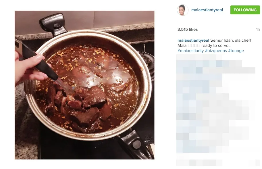Maia masak semur lidah, bikin lapar ya? ©instagram/maiaestiantyreal