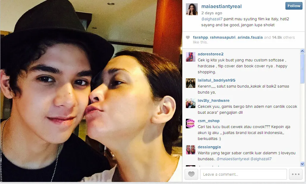 Maia Estianty memanjakan Al, sebelum ke Italy © Maia Official Instagram