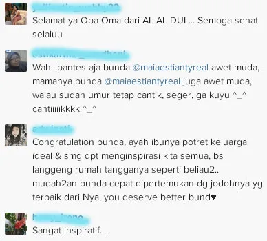Komentar netizen yang melihat kemiripan Maia dan sang ibunda. ©istimewa