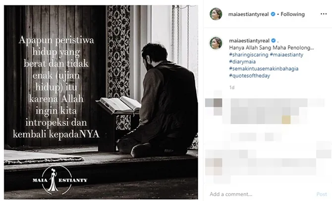 Unggahan Maia Estianty (credit: instagram.com/maiaestiantyreal)