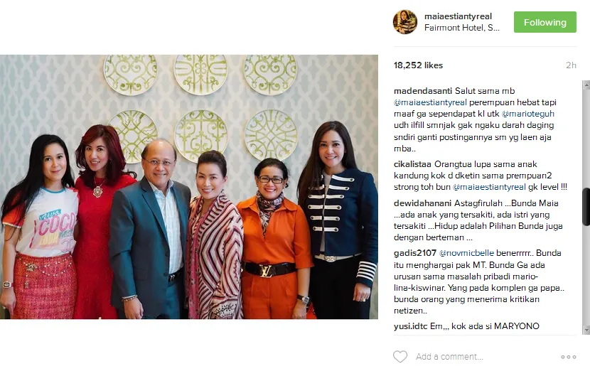 Maia lunch bareng Mario Teguh © Instagram/maiaestiantyreal