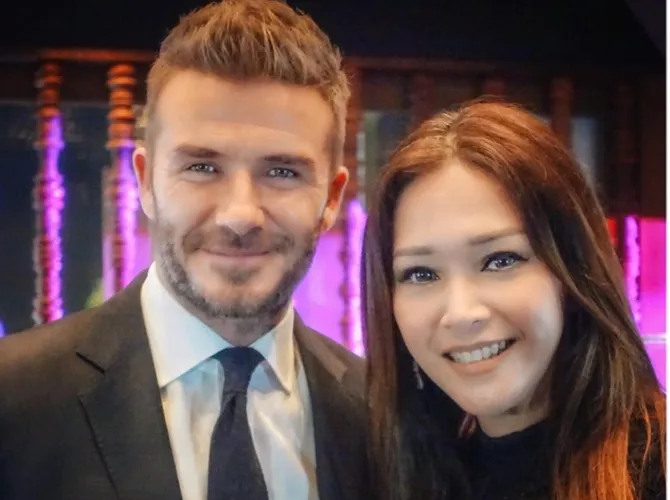 Maia foto bareng David Beckham. © Instagram/maiaestiantyreal