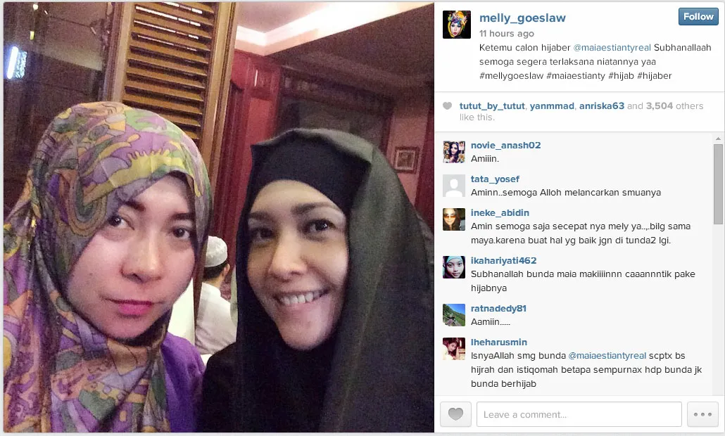 Melly mengungkap Maia berencana berhijab. ©instagram Melly Goeslaw