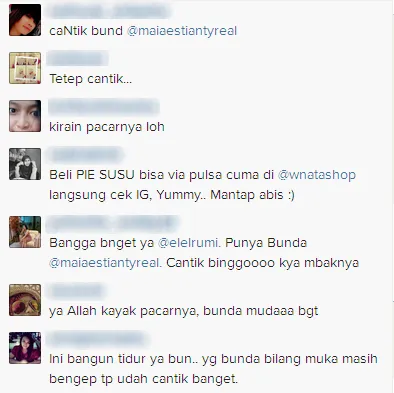 Puja-puji user untuk Maia / © Instagram