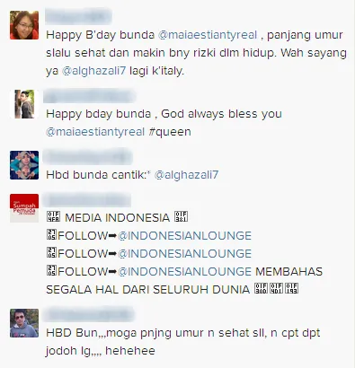 Beragam ucapan selamat untuk Maia / © Instagram