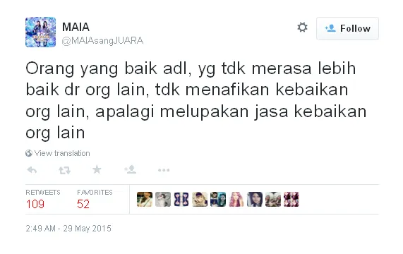 Maia sindir Mulan? / © Twitter