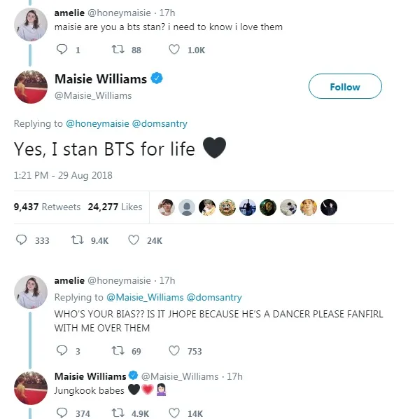 Maisie dan BTS