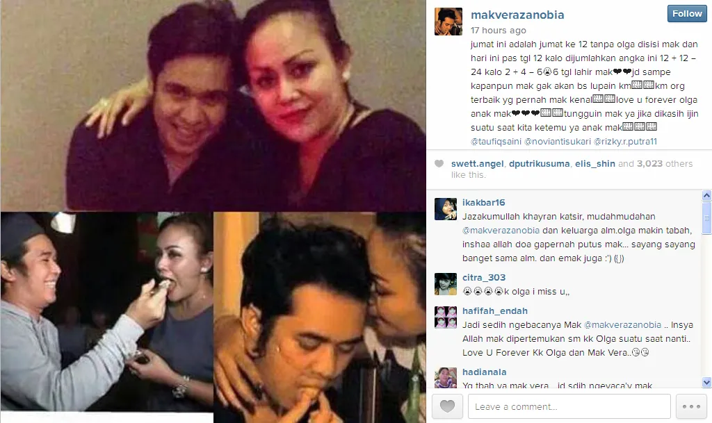 Potret kenangan Mak Vera bersama Olga / © Instagram