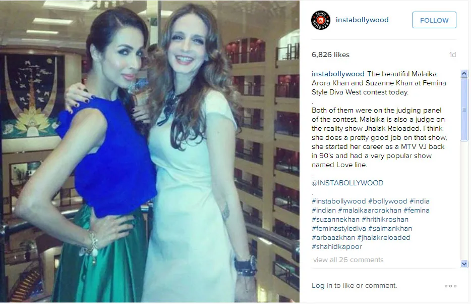 Malaika dan Sussanne didapuk menjadi juri ajang kecantikan bersama © Instagram.com/instabollywood