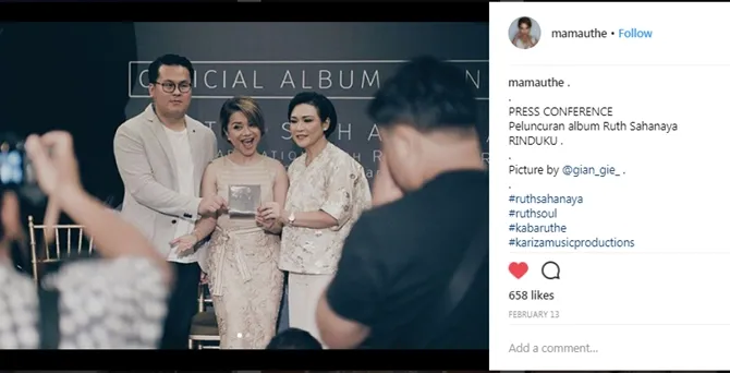 Bersama Gihon Lohanda dan Ria Prawiro saat launching album ?nstagram.com/mamauthe