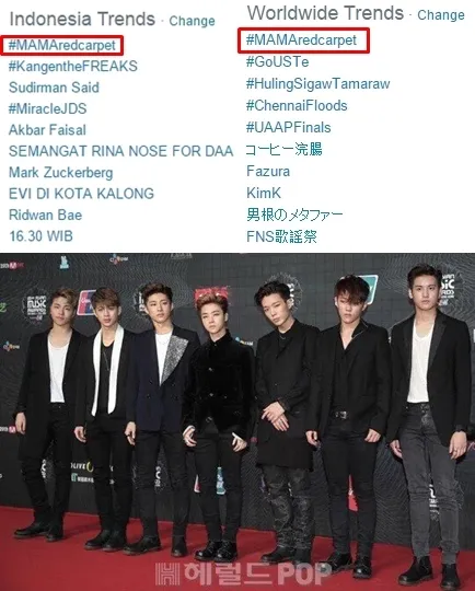 Momen red carpet MAMA 2015 jadi trending topic dunia. © istimewa