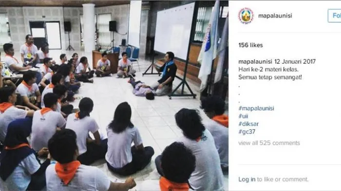 Begini suasana diklatsar MAPALA UII yang diunggah di Instagram © instagram.com/mapalaunisi