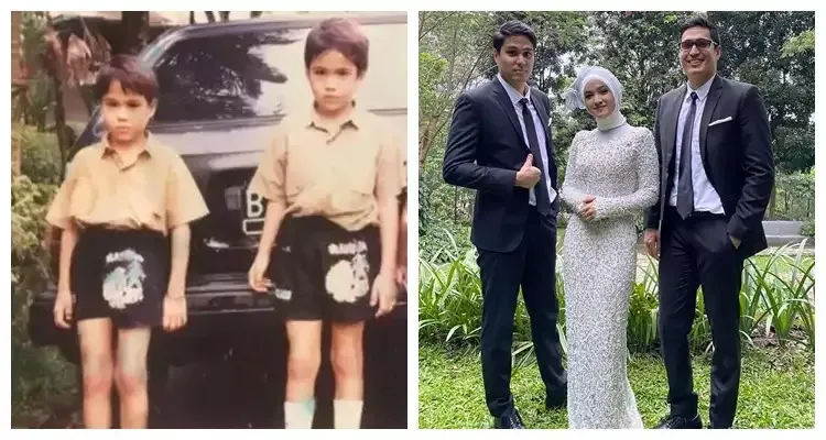 Potret Marcel dan Mischa Chandrawinata dulu dan sekarang (Sumber: Instagram/@nadinelist; Instagram/@mischach)
