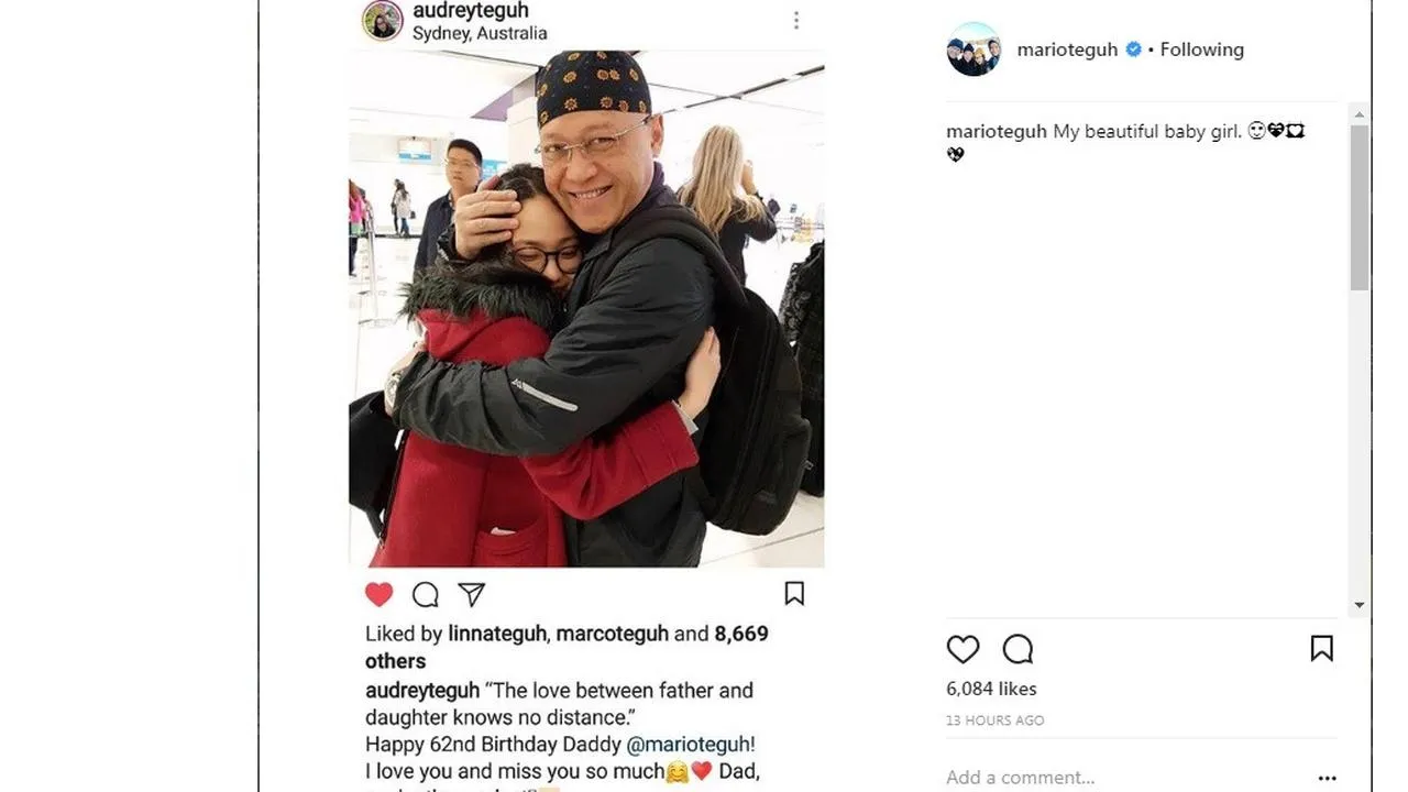 Mario Teguh memposting ucapan Audrey Teguh. (Credit: via liputan6.com)