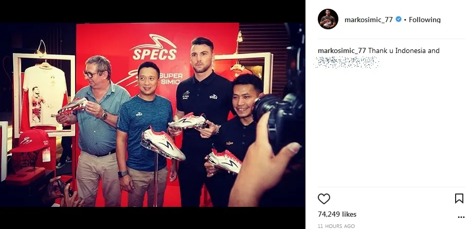 Marko Simic tutup kolom komentar di akunnya ©instagram/markosimic_77