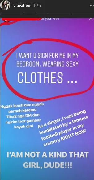Via Vallen dilecehkan lewat pesan pribadi, diduga dilakukan Marko Simic ©instagram/viavallen