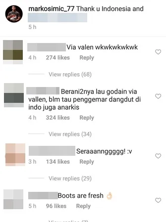 Sebelum dikunci, begini isi kolom komentar Marko ©twitter/danz_gio