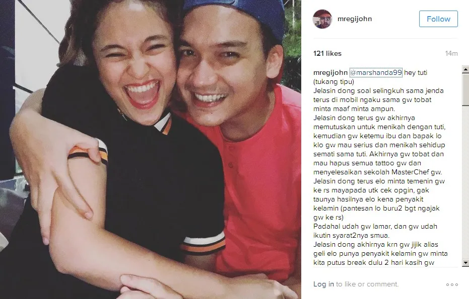 Egi lagi-lagi bongkar aib Marshanda © instagram.com/mregijohn