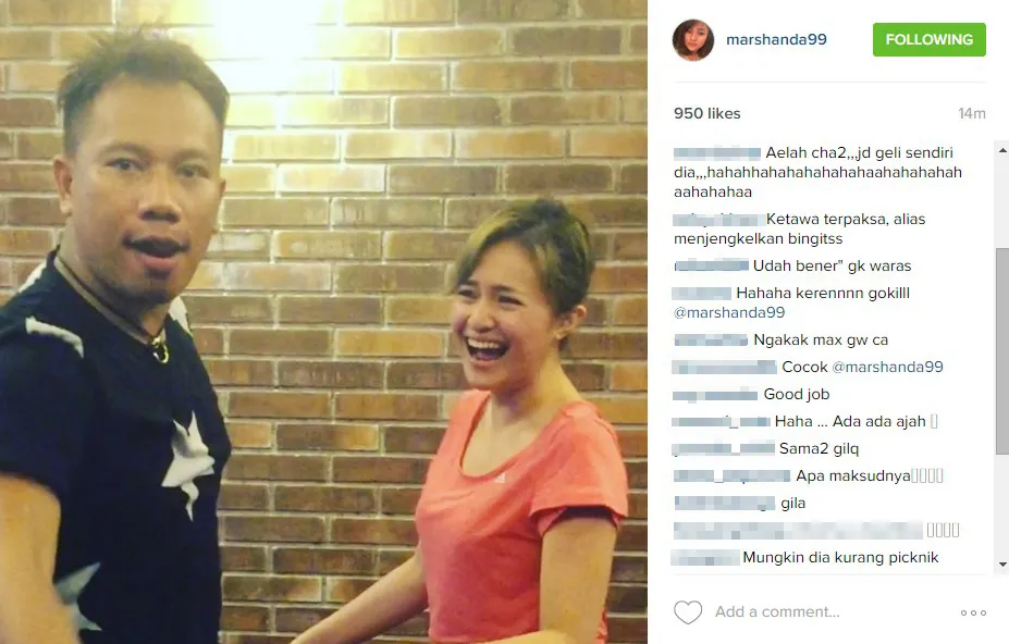 Haters dan fans Caca perang komentar © instagram.com/marshanda99