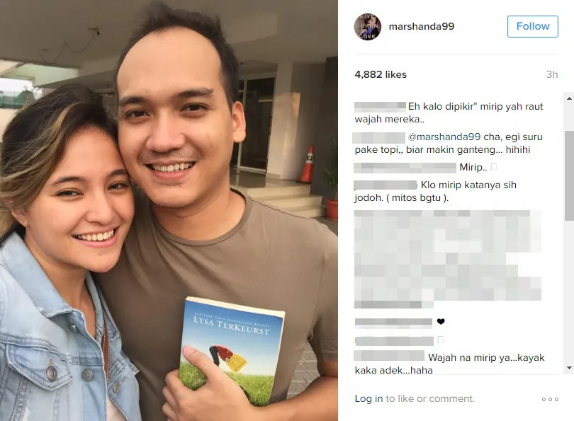 Caca dan Egi dibilang mirip, tanda berjodoh? © instagram.com/marshanda99