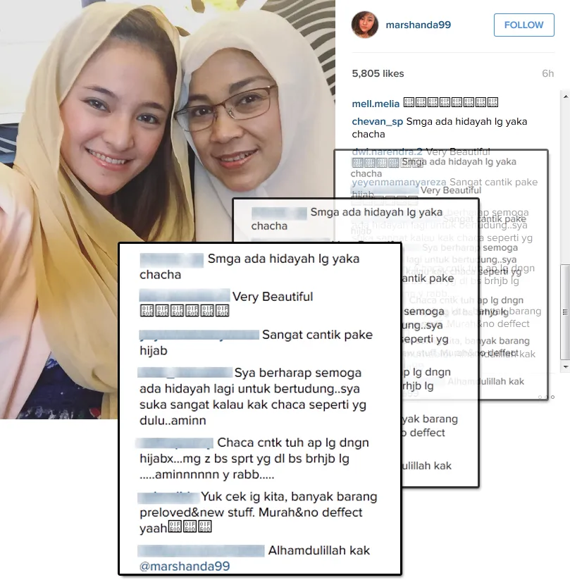 Caca berkerudung, bikin kangen! © Instagram/marshanda99