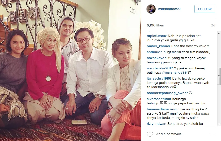 Marshanda dan keluarga © Instagram/marshanda99