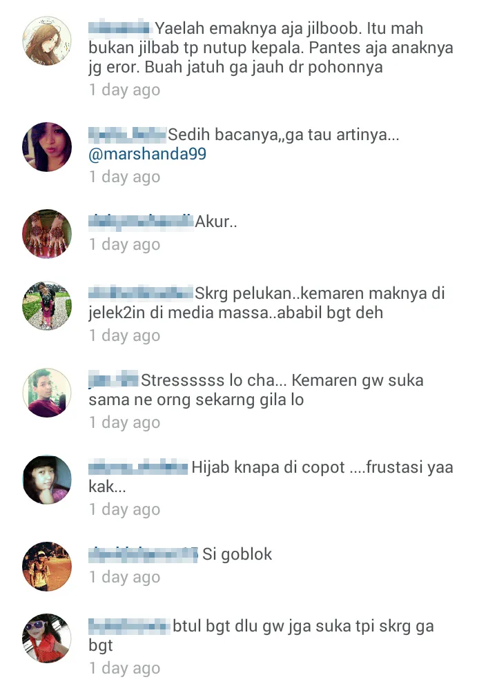 Komentar netizen mengenai foto Caca / © Instagram