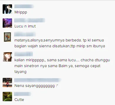 Komentar fans mengenai foto Caca dan Sienna / © Instagram