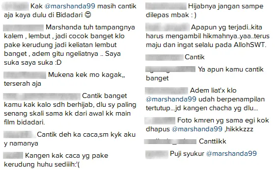 Komentar netizen tanggapi foto mukena Marshanda © Instagram/marshanda99