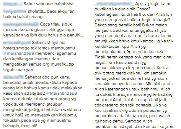 Komentar netizen tentang postingan Caca / © Instagram