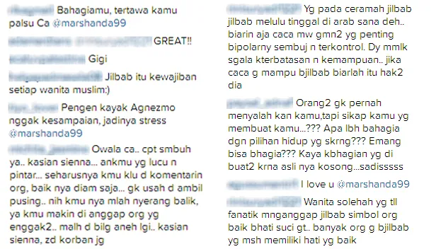 Fans dan haters Caca saling 'perang komentar' / © Instagram