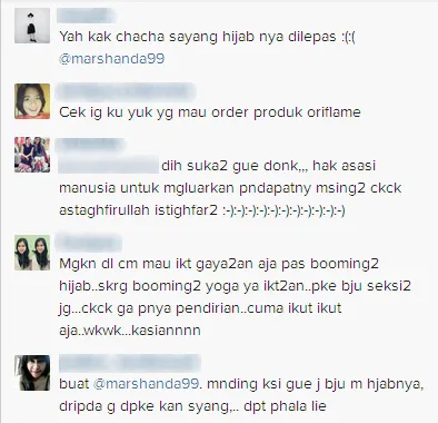 Reaksi negatif netizen terhadap foto Marshanda / © Instagram