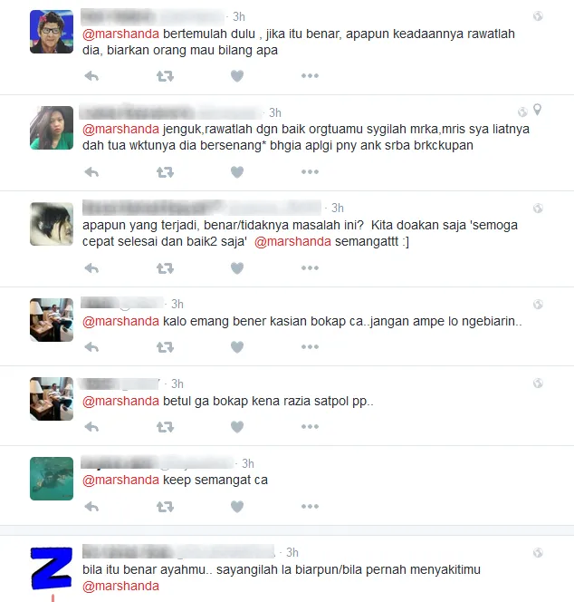 Komentar netizen tanggapi curhatan Caca © Twitterm/marshanda