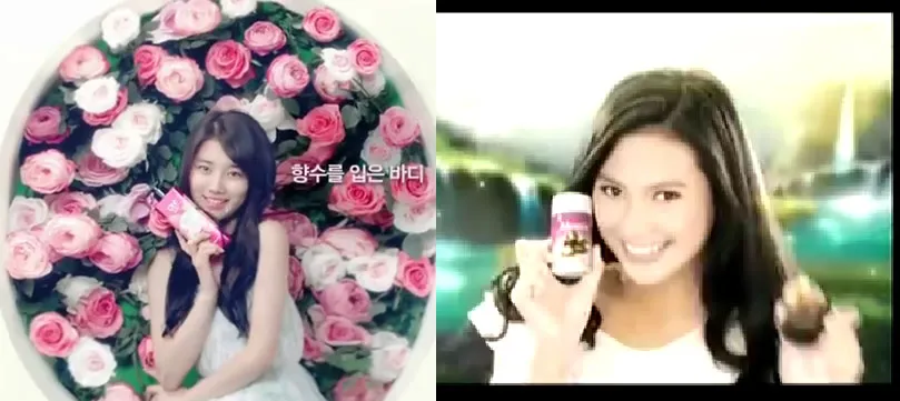 Iklan Mastin diduga menjiplak CF On  The Body yang dibintangi Suzy Miss A. Foto: Dok. istimewa