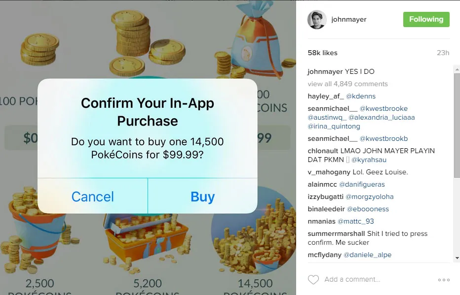 John Mayer rupanya sedang doyan main Pokemon Go di ponselnya