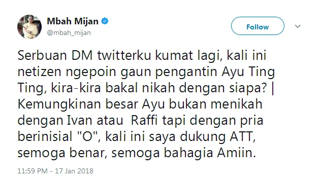 Siapa sosok berinisial O yang dimaksud? / Credit: @mbah_mijan